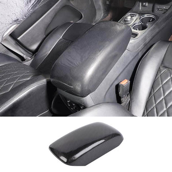 For Jeep Grand Cherokee 2011-2020 Black Carbon Fiber Central Armrest Box Panel Cover Trim