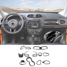 For 2016+ Jeep Renegade 12pcs Interior Decor Dash Panel & Console Trim Cover RT-TCZ