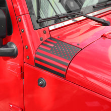 For 2007-2018 Jeep Wrangler JK Front Engine Hood Vinyl Decal Wrap Corner Sticker American Flag（2 pcs） RT-TCZ