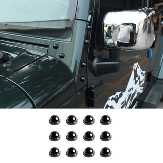 For 2007-2018 Jeep Wrangler JK JKU A Pillar Screw Protection Bolt Cover Hood Trim 12pcs RT-TCZ