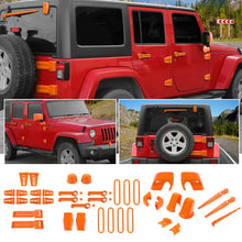 For 2007-2018 Jeep Wrangler JK 4 Door 71 x Car Door, Wiper, Hood , Rearview Mirror & Tow Hook Decoration Cover Kit—Exterior Trim Kit RT-TCZ