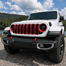 For 2024+ Jeep Wrangler JL & Gladiator JT Exterior Front Grille Inserts Headlight Trim Ring & Tow Hook Protective Cover (11 pcs) RT-TCZ