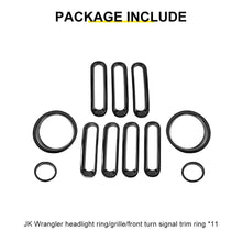 For 2007-2018 Jeep Wrangler JK Front Grill Inserts & Headlight Trim & Turn Signal Bezel Kit（11 pcs） RT-TCZ