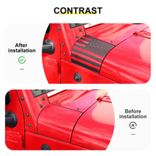 For 2007-2018 Jeep Wrangler JK Front Engine Hood Vinyl Decal Wrap Corner Sticker American Flag（2 pcs） RT-TCZ