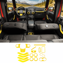 For 2011–2018 Jeep Wrangler JKU 4-Door 18PCS Interior Trim Kit – Dashboard & Center Console Decoration Cover RT-TCZ