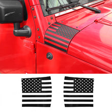 For 2007-2018 Jeep Wrangler JK Front Engine Hood Vinyl Decal Wrap Corner Sticker American Flag（2 pcs） RT-TCZ