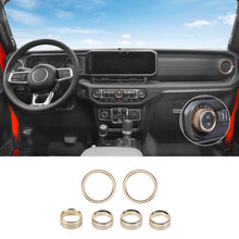 For 2024+ Jeep Wrangler & Gladiator JT Air Conditioning Headlight Switch Dashboard Air Vent Trim Ring (6 pcs) RT-TCZ
