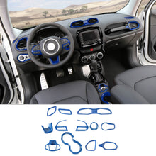 For 2016+ Jeep Renegade 12pcs Interior Decor Dash Panel & Console Trim Cover RT-TCZ