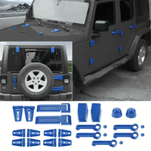 For 2007-2018 Jeep Wrangler JK 21 x Door Handle Hinge Cover Hood Rubber Head Cap Trim Cover Kit RT-TCZ
