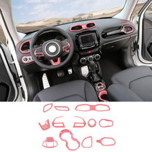 For 2016+ Jeep Renegade 12pcs Interior Decor Dash Panel & Console Trim Cover RT-TCZ