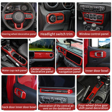 For 2024+ Jeep Wrangler JL & Gladiator JT 4-Door Version Interior Center Console Gear Shift Trim Cover Kit (14 pcs) RT-TCZ