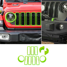 For 2024+ Jeep Wrangler JL & Gladiator JT Exterior Front Grille Inserts Headlight Trim Ring & Tow Hook Protective Cover (11 pcs) RT-TCZ