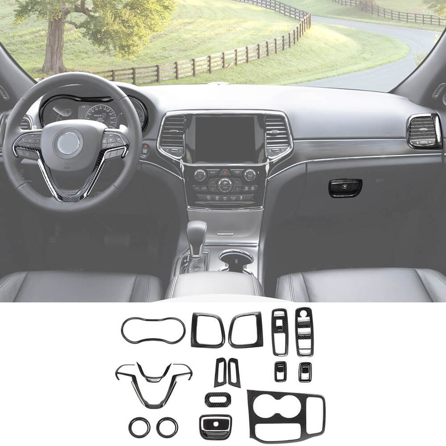 RT-TCZ 17PCS Interior Full Set Kit Trim Cover Decor For Jeep Grand