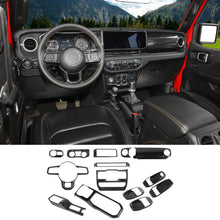 For 2024+ Jeep Wrangler JL & Gladiator JT 4-Door Version Interior Center Console Gear Shift Trim Cover Kit (14 pcs) RT-TCZ