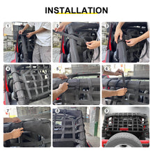 Fabric Strap & ABSFor 2007-2018 Jeep Wrangler JKU 4 Door Rear Trunk Mesh Cargo Net Organizer Restraint Protective Roof Top Baggage RT-TCZ