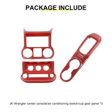 For 2011-2018 Jeep Wrangler JK Center Console Air Vent Switch & Gear Cup Holder Panel Cover Trim (3 pcs) RT-TCZ