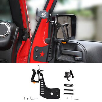 For 2007-2010 Jeep Wrangler JK Two Side Front Door Water Cup Phone Holder Stand RT-TCZ