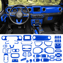 For 2018–2023 Jeep Wrangler JL & Gladiator JT – ABS Dashboard, Steering Wheel & Console Full Set Covers 42 PCS Interior Trim Kit RT-TCZ