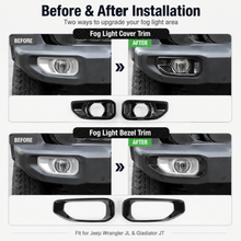 For Jeep Wrangler JL & Gladiator JT Fog Light Bezel Cover Trim – International/Export-Spec Compact Silver Fog Bezel Only RT-TCZ
