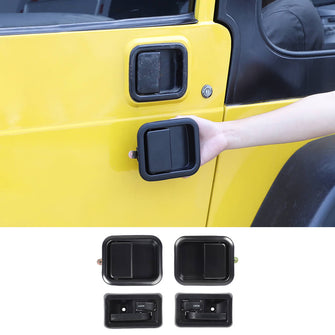 For 1997-2006 Jeep Wrangler TJ Iron+ABS Replace Door Inner/Outer Handle Assembly RT-TCZ