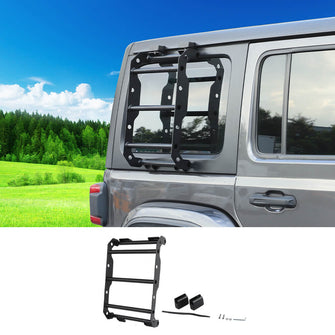 For 2018+ Jeep Wrangler JL Car Rear Window Climbing Ladder Iron Black RT-TCZ