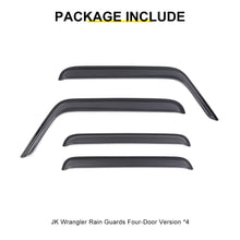 For 2007-2018 Jeep Wrangler JK 4-Door Version Car Window Sun Rain Visors Wind Rain Guard (4 pcs) RT-TCZ