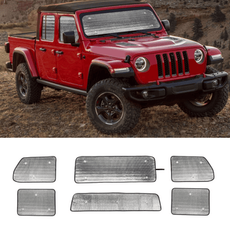 For 2020+ Jeep Gladiator JT Windshield Sunshade Side Window Sunscreen Heat Insulation Sun Visor 6PCs RT-TCZ