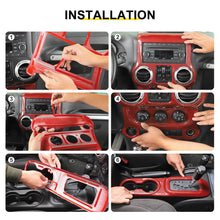 For 2011-2018 Jeep Wrangler JK Center Console Air Vent Switch & Gear Cup Holder Panel Cover Trim (3 pcs) RT-TCZ