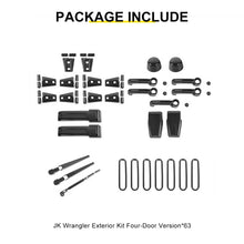 For 2007-2018 Jeep Wrangler JK 4-Door Version Full Set Exterior Decoration Hinges Trims Cover Kit (31 pcs) RT-TCZ