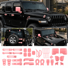 For 2018+ Jeep Wrangler JL 4-Door – 31PCS Exterior Hood, Door, Tailgate Hinge & Handle Trim Cover Kit RT-TCZ