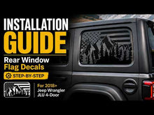 For 2018+ Jeep Wrangler JLU 4 Door Rear Window Stickers American Flag Decals