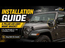For 2018+ Jeep Wrangler JL JLU, Gladiator JT Car A-Pillar LED Light Mounting Bracket Black 2PCS