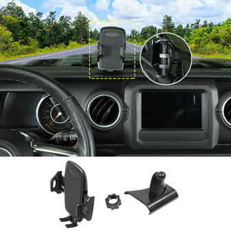 RT-TCZ Black Phone Cell Phone Mount Holder for Jeep Wrangler JL & Gladiator JT 2018-2023 Accessories