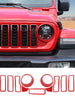 For 2024+ Jeep Wrangler JL/Gladiator JT Grille Insert+Front Headlight Cover+Center Mesh Trim Piece RT-TCZ