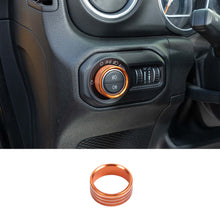 For 2018+ Jeep Wrangler JL JLU Headlight Switch Knob Ring Trim Red RT-TCZ