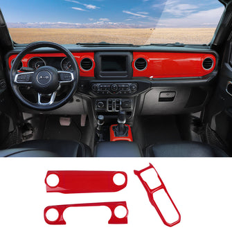 For 2018-2023 Jeep Wrangler JL JLU & Gladiator JT Dashboard Control Console Trim Panel Cover Decor RT-TCZ