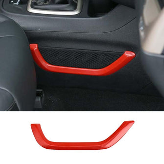 For 2014+ Jeep Cherokee Red Copilot Storage Net Pocket Trim Strip Cover Decor RT-TCZ