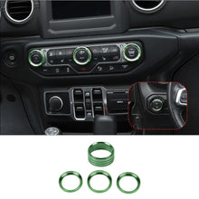 For 2018+ Jeep Wrangler JL JLU & 2020+ Gladiator JT Air Conditioner & Headlight Switch Knob Trim Aluminum Alloy RT-TCZ