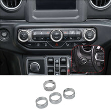 For 2018+ Jeep Wrangler JL JLU Gladiator JT Air Conditioner Headlight Switch Knob Trim Aluminum Alloy 4pcs RT-TCZ