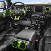 For 2018-2023 Jeep Wrangler JLU & Gladiator JT 4Doors 21PCS Full Set Interior Decoration Trim Kit Green