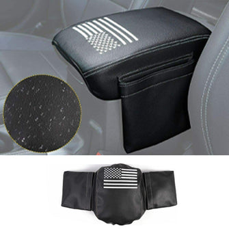 RT-TCZ Center Console Armrest Pad Cover for Jeep Wrangler JK JKU 2007-2010 PU Leather Interior Accessories