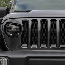 For 2018+ Jeep Wrangler JL JLU & Gladiator JT Front Grille Inserts & Angry Eyes Headlight Cover Trim RT-TCZ