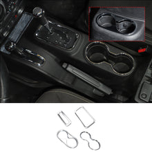 For 2011-2017 Jeep Wrangler JK JKU Front Rear Water Cup Holder & Gear Shift Box & Transfer Case Trim RT-TCZ