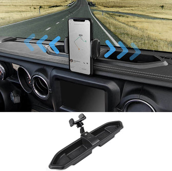RT-TCZ Phone Mount Storage Tray Cellphone System Kit fits for 2018-2022 Jeep Wrangler JL JLU & Jeep Gladiator JT, Don't Fit for Oil-Electric Vehicle Version