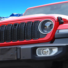 RT-TCZ Upgrade Front Honeycomb Mesh Grille with Camera Inserts Trim For 2024+ Jeep Wrangler JL/Gladiator JT Accessories