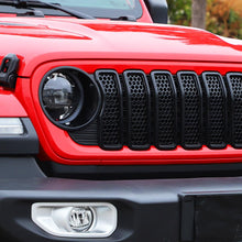 RT-TCZ Upgrade Front Honeycomb Mesh Grille+Front Headlight Cover Inserts Trim For 2024+ Jeep Wrangler JL Accessories