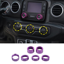 For 2018+ Jeep Wrangler JL/Gladiator JT Air Conditioner Headlight Switch Knob Trim Kit RT-TCZ