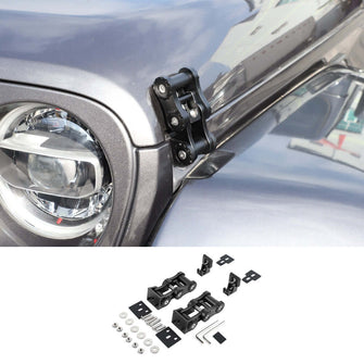 For Jeep Wrangler JK JL Gladiator JT Chain Hood Latch Catch Kit Black RT-TCZ