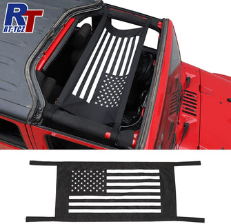 RT-TCZ Top Multifunction Cargo Net Hammock Trunk Occlude Net with USA Flag Pattern for Jeep Wrangler YJ TJ JK JL JT,Gladiator,4XE (1987-2021) RT-TCZ