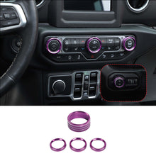 For 2018+ Jeep Wrangler JL JLU & 2020+ Gladiator JT Air Conditioner & Headlight Switch Knob Trim Aluminum Alloy RT-TCZ